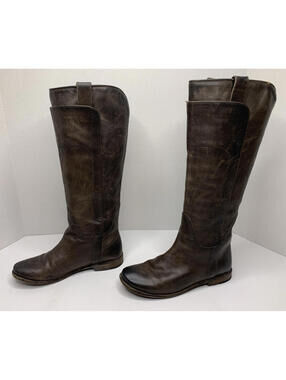 Frye Woman's Size 6.5B Tall Brown Leather Riding Boots Made in Mexico P128C